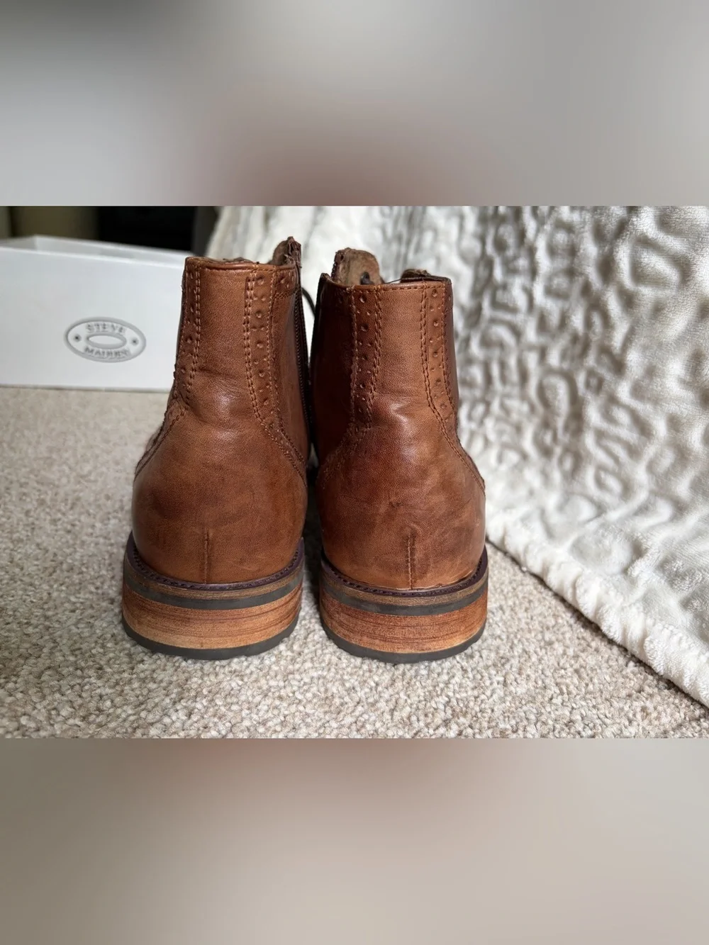 Steve Madden Tan Leather Chukka Wingtip Boots